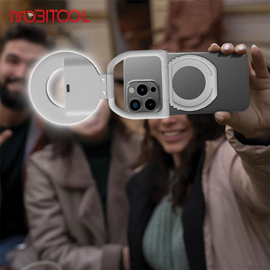 رینگ لایت سلفی مگنتی موبایل پرودو Porodo Snapbright Magnetic LED Fill Light PDLFSTSL800 — تصویر ۶