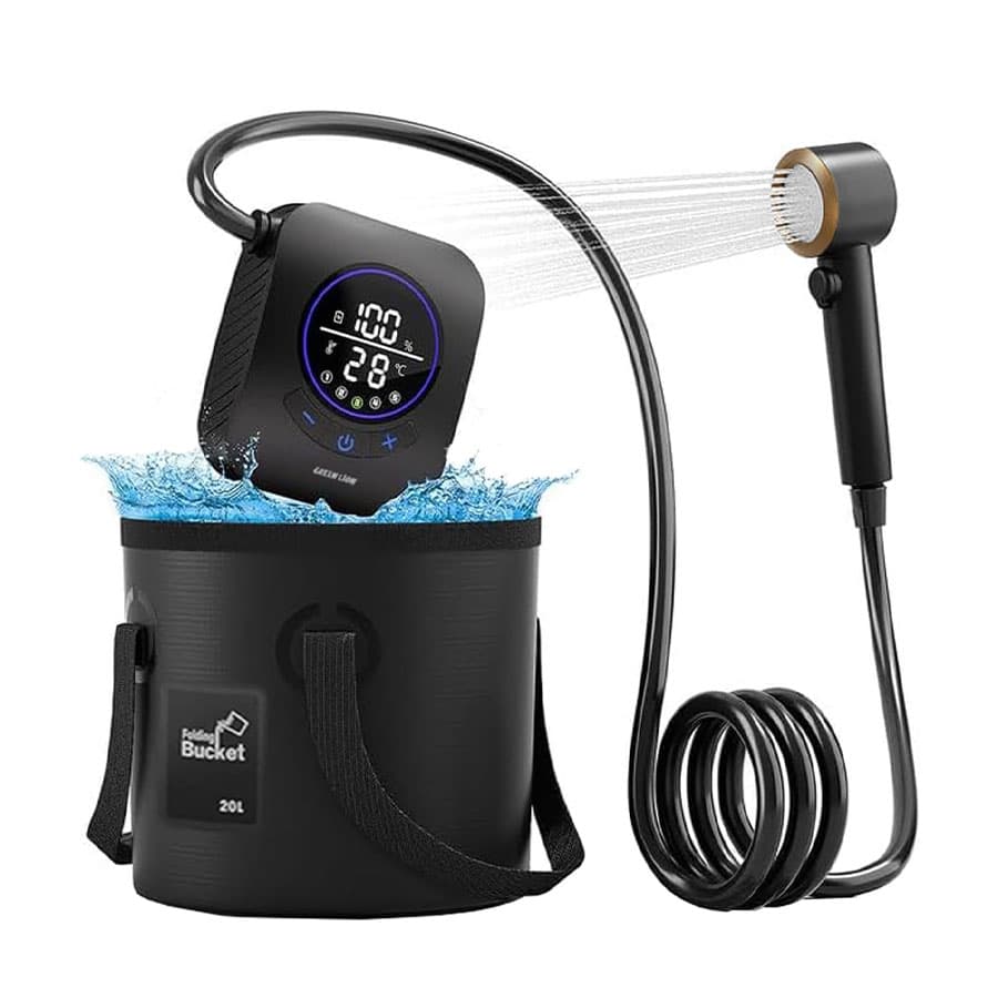 دوش کمپینگ شارژی با مخزن 20 لیتری گرین لاین Green Lion Camping Shower with Intelligent Digital Display