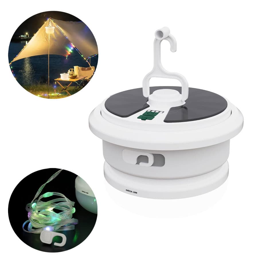 چراغ و ریسه 10 متری کمپینگ خورشیدی گرین لاین Green Lion Solar LED Lumex Camping Light