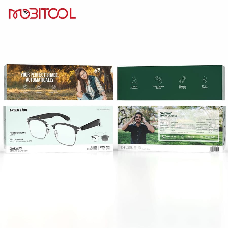 عینک فتوکرومیک هوشمند گرین لاین Green Lion Galway Smart Glasses GL-SG23 — تصویر ۸