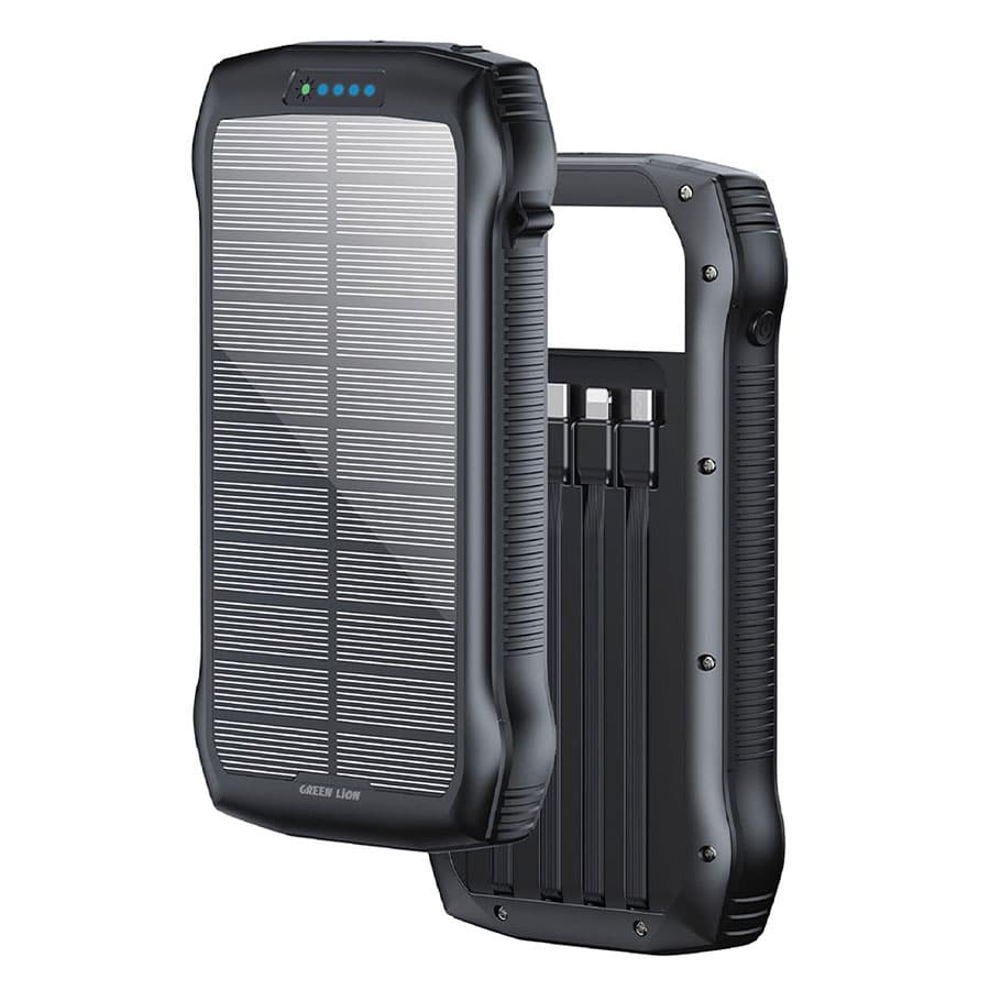پاوربانک خورشیدی 20000 میلی آمپر گرین لاین Green Lion Solar Force 20000mAh Power Bank