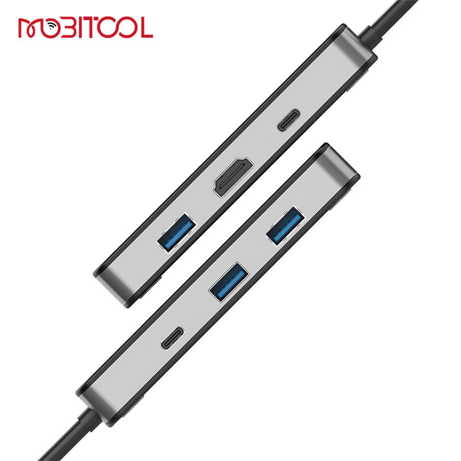 هاب تایپ سی هوشمند 6 پورت 100 وات پرودو Porodo 6 In 1 Multi-Port USB-C Hub Smart Digital Display PDTC630 — تصویر ۴