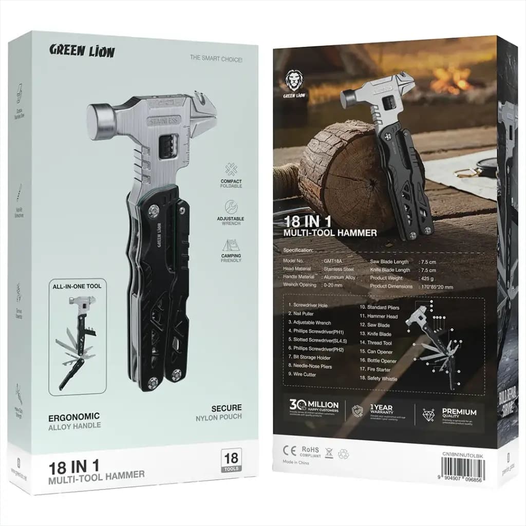 چکش 18 کاره گرین لاین Green Lion 18 In 1 Multi-Tool Hammer — تصویر ۸
