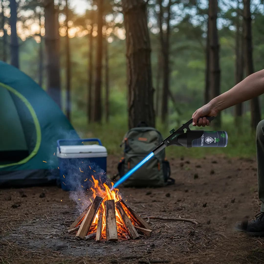 سر شعله فندکی کپسول گاز گرین لاین Green Lion Fire Flame Windproof Lighter — تصویر ۱۱