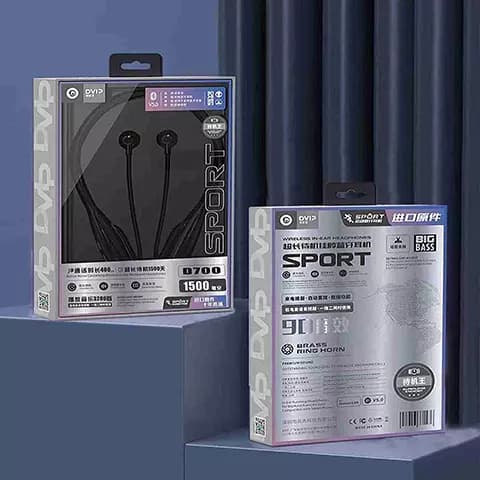 هدفون بلوتوثی گردنی برند DVIP مدل D700 با شارژدهی فوق‌العاده و نمایشگر LED