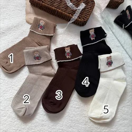 جوراب ساقدار لبه گلدوزی تدی