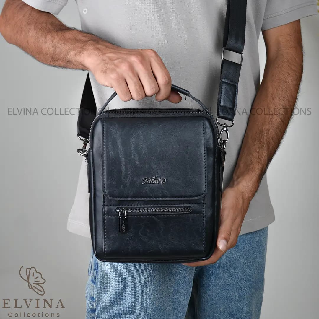 کیف دوشی سایز متوسط Milano کد 1675 چرم مصنوعی اعلاء مناسب روزمره — تصویر ۱۰