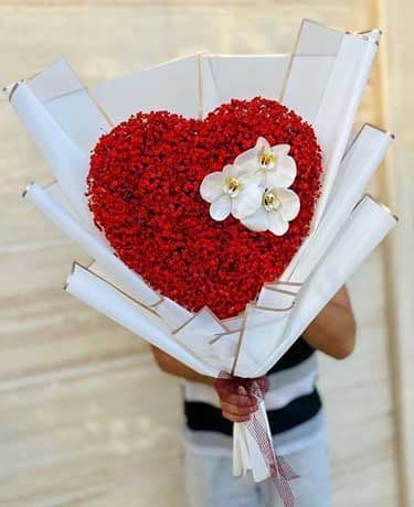 دسته گل قلبی هدیه عاشقانه 287