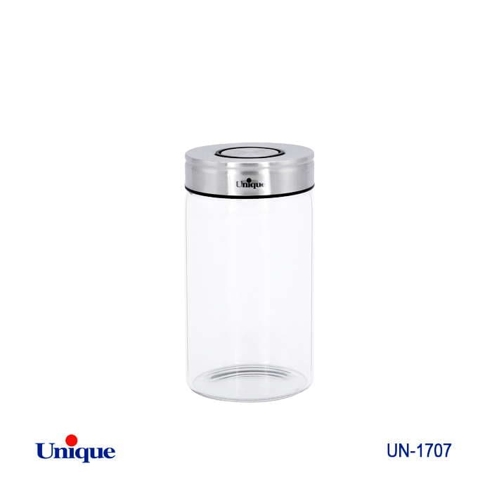بانکه شیشه ای درب استیل 10 سانت UN-1707