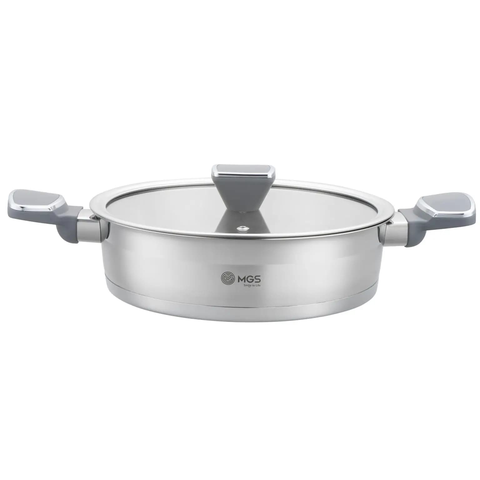 تابه سایز 24 دو دسته استیل کد ps5130 — تصویر ۲