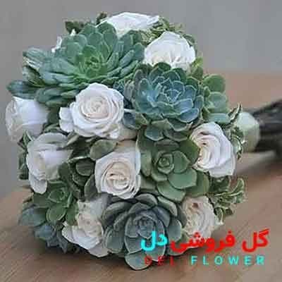 دسته گل عروس سفید 624