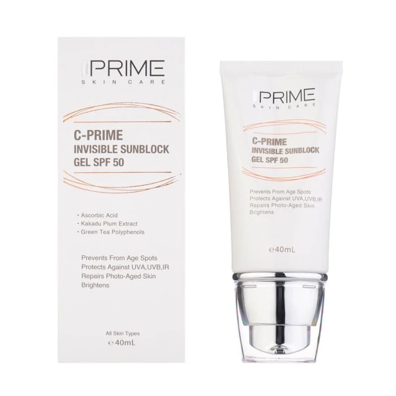 ژل ضدآفتاب ویتامین سی SPF 50 پریم ۴۰ میلی‌لیتر | Prime Vitamin C Sunscreen Gel SPF 50 40 ml