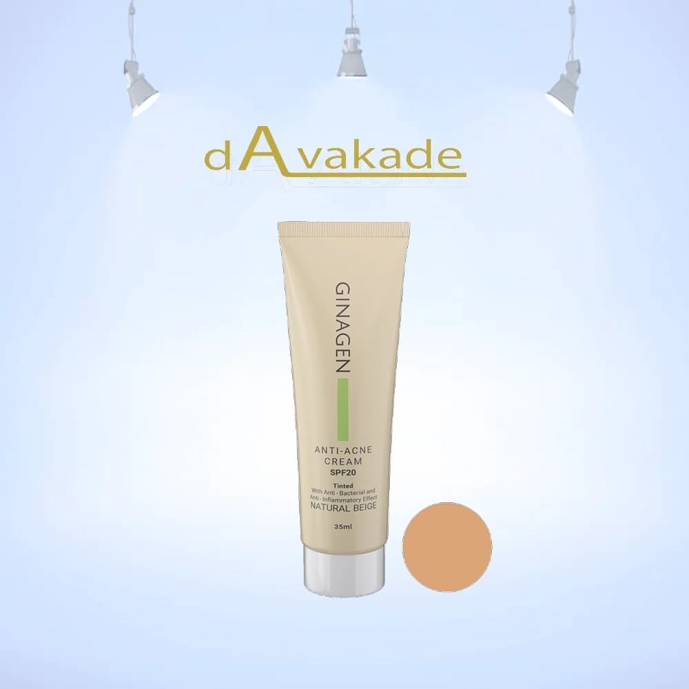 کرم ضد جوش SPF20 رنگی بژ طبیعی GinaGEN ژیناژن