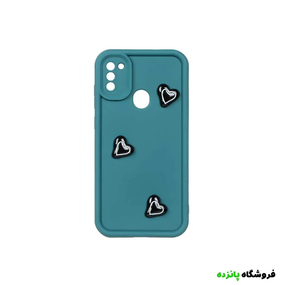 قاب Solid Case قلب برجسته Samsung A11 – سبز تیره — تصویر ۲