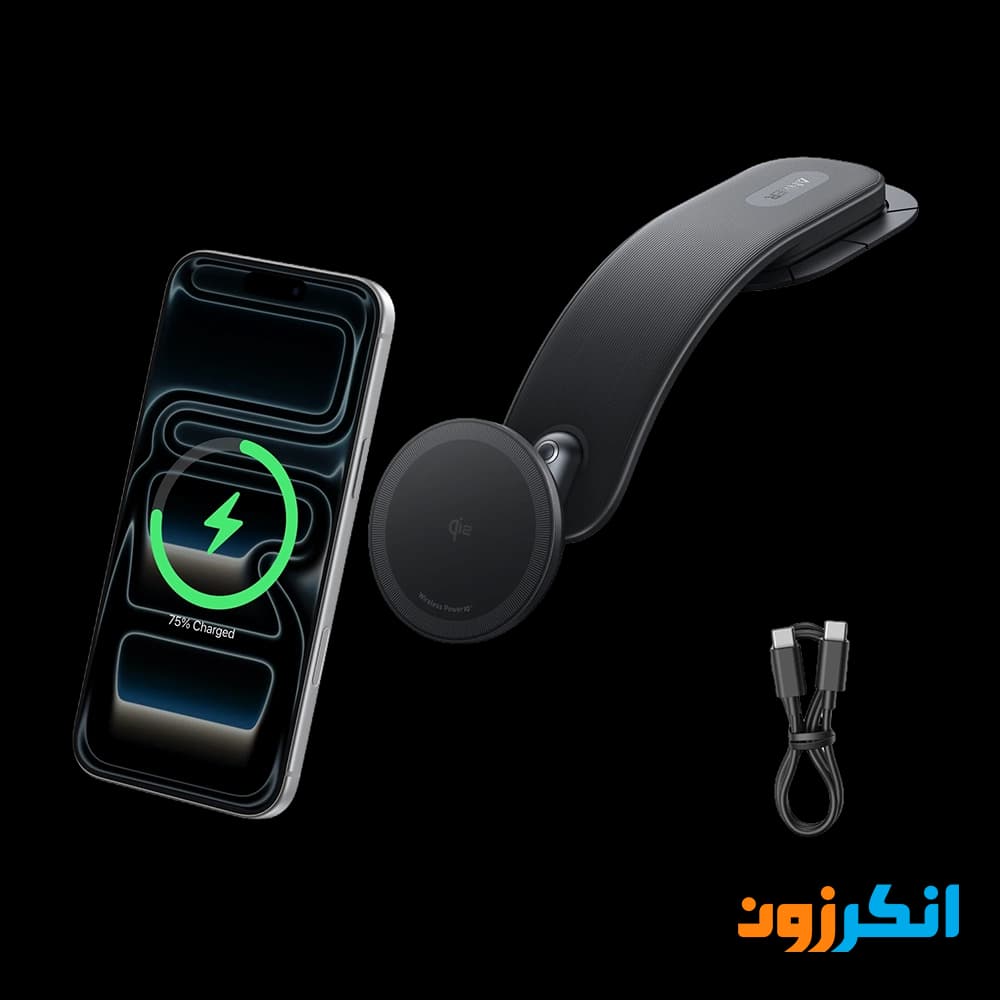 شارژر وایرلس 15 وات انکر مخصوص ماشین مدل A2216