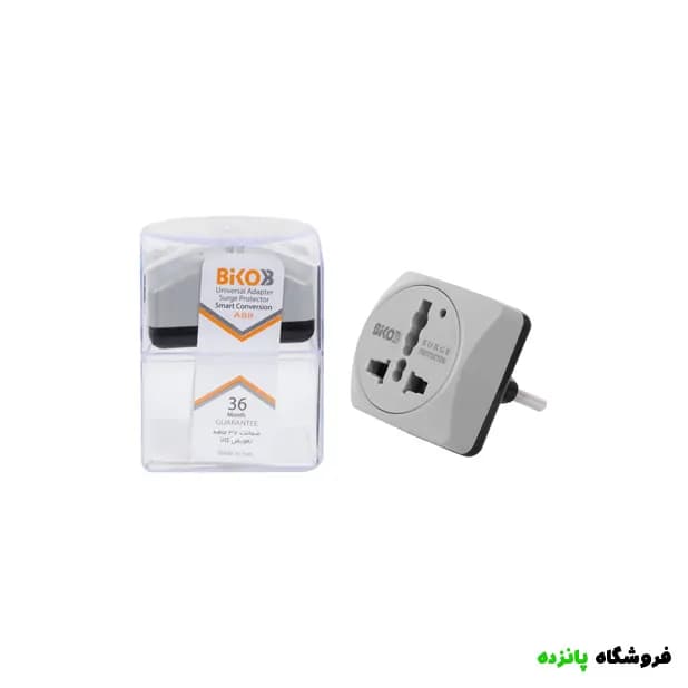 تبدیل و محافظ برق 3 به 2 Biko مدل A88 – سفید — تصویر ۲