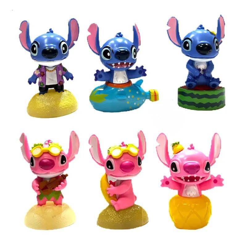 فیگور مدل لیلو و استیج Lilo and Stitch طرح پایه میوه‌ای مجموعه 6 عددی — تصویر ۲