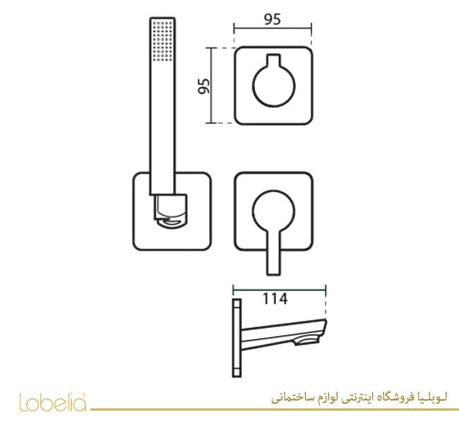 متعلقات شیر دوش توکار متیس سفید تیپ 4 kwc کی دبلیوسی — تصویر ۳