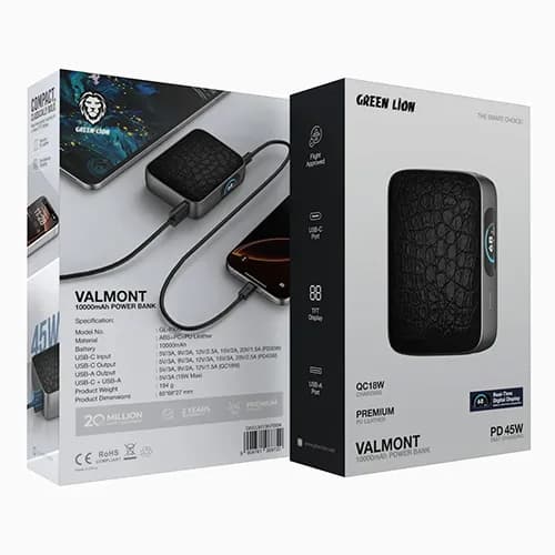 پاوربانک گرین لاین مدل Valmont 45W ظرفیت 10000 میلی آمپر ساعت — تصویر ۱۲