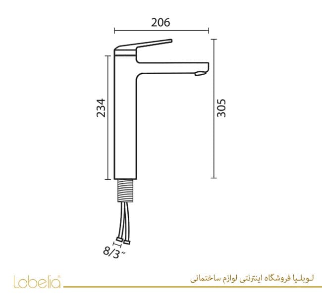 شیر روشویی کی دبلیو سی مدل دومو 2 پایه بلند کروم KWC — تصویر ۷