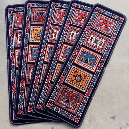 گلیم ماشینی کاشان طرح کژال سرمه ای روپله ای (100در30)پس کرایه