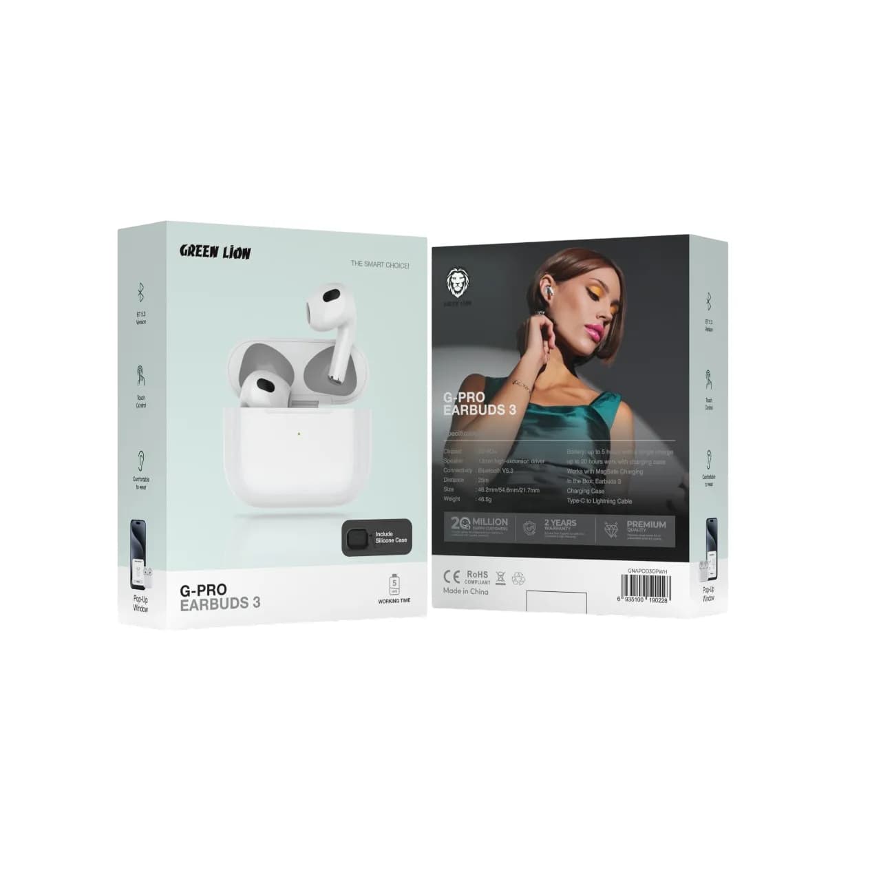 هندزفری بلوتوث G-PRO سری 3 گرین لاین (به همراه Case Cover ) — تصویر ۳