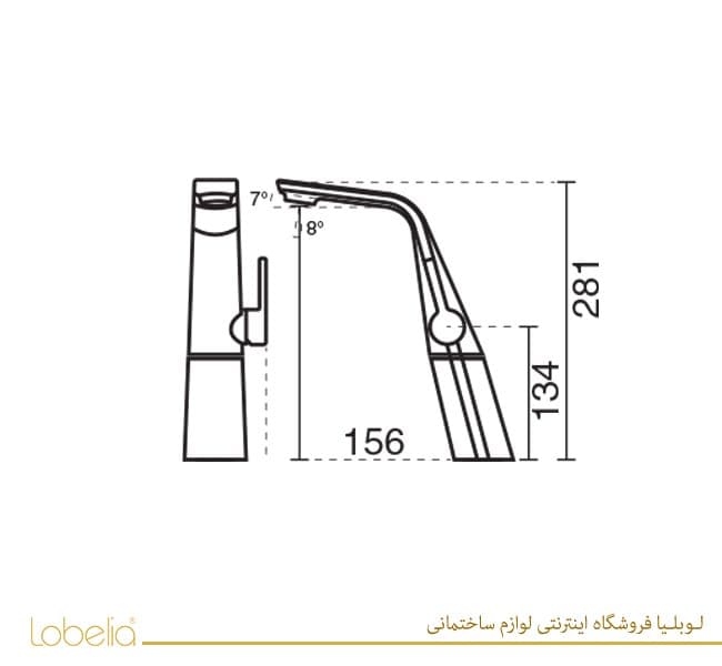 شیر دستشویی متیس پایه بلند مشکی KWC کی دبلیوسی — تصویر ۹