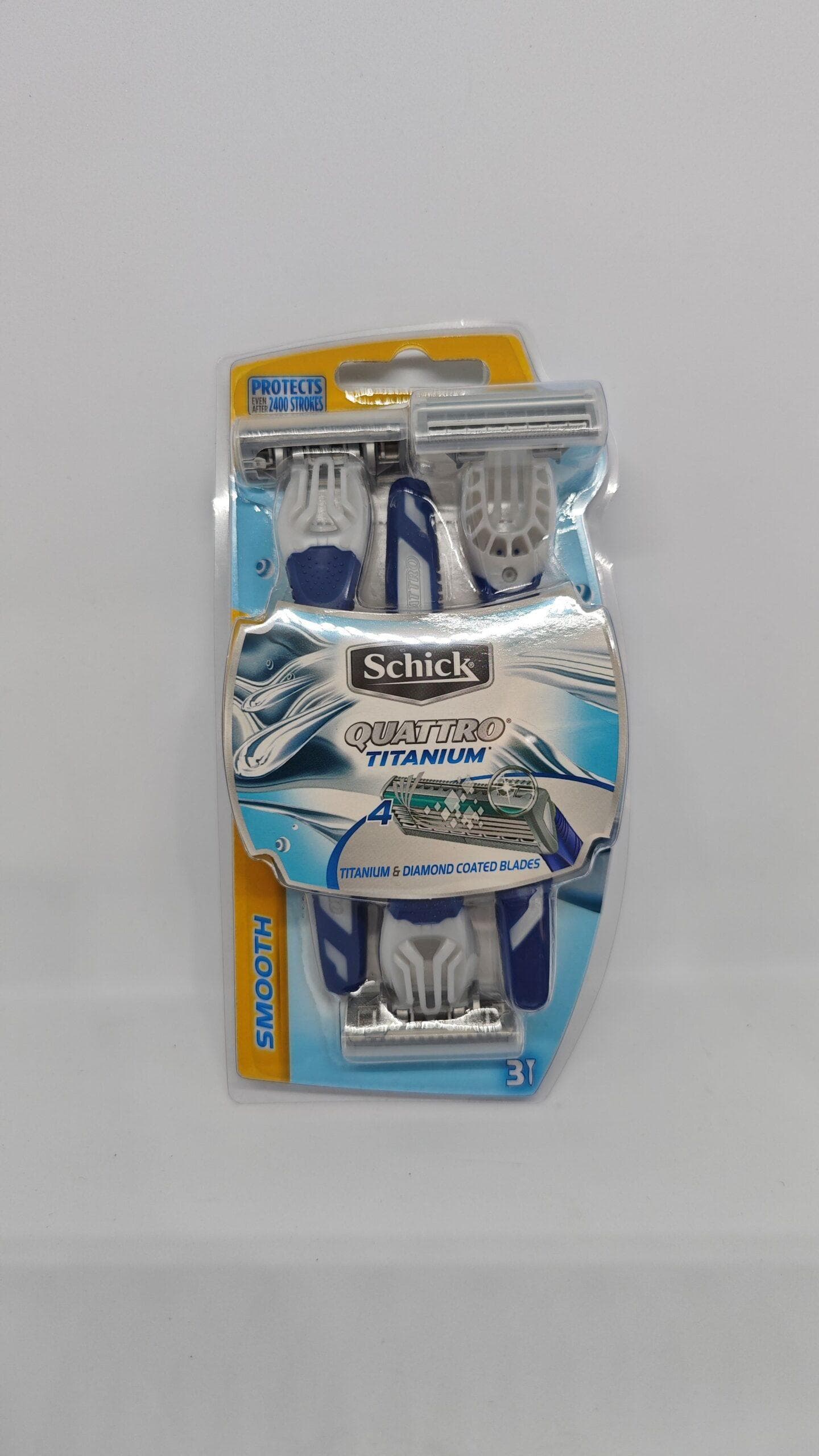 خودتراش مردانه شیک Schick مدل Quattro Titanium بسته 3 عددی 4 لبه