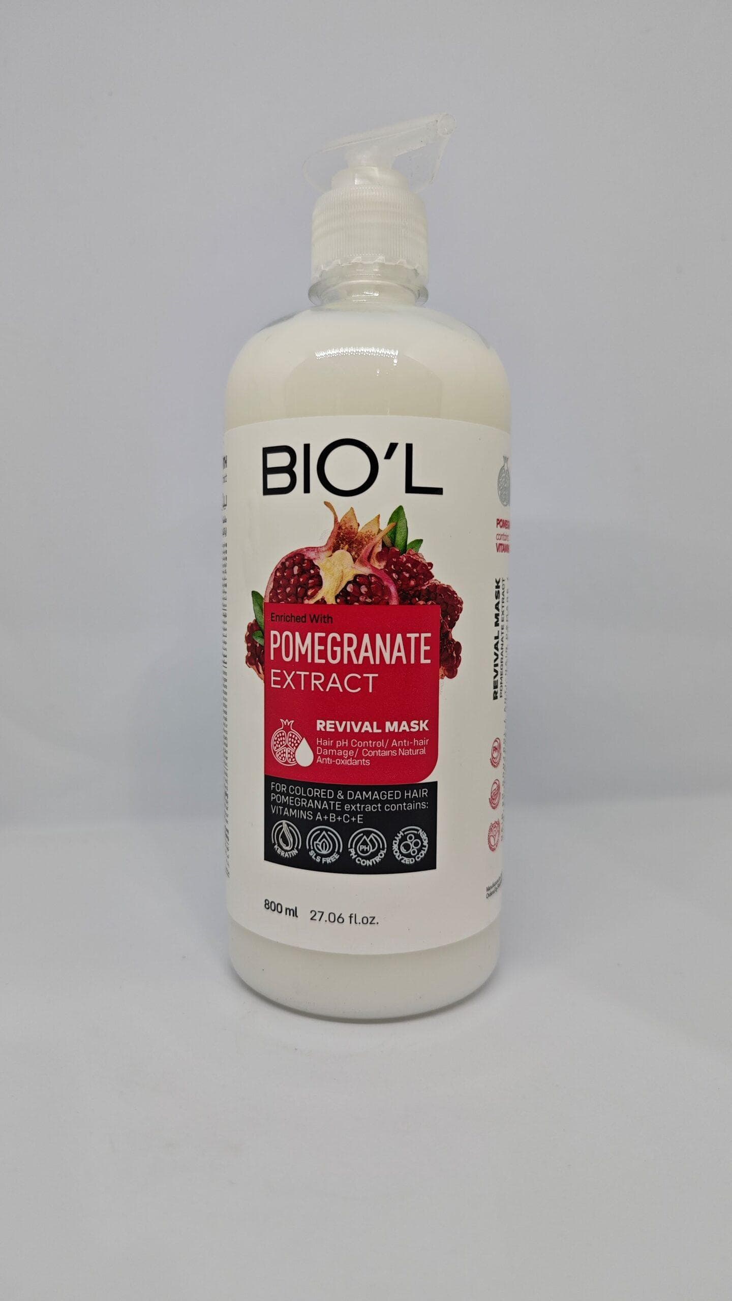 ماسک مو انار بیول BIOL مخصوص موهای رنگ شده و آسیب دیده 800 میل — تصویر ۴