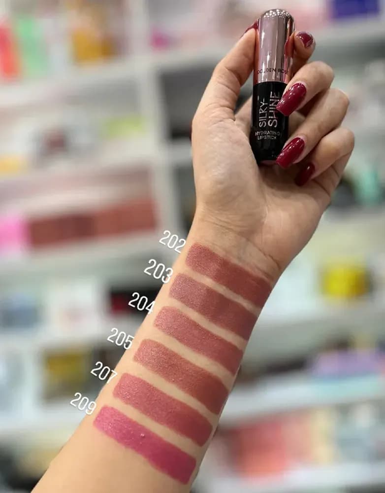 رژ لب جامد گلدن رز مدل SILKY SHINE — تصویر ۸