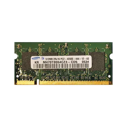 رم 512مگ لپ تاپ DDR2 دو کاناله سامسونگ مدل M470T6554CZ3-CD5 512MB-2RX-16 PC2-4200S-444-12-A3 چیپ اصلی کارکرده