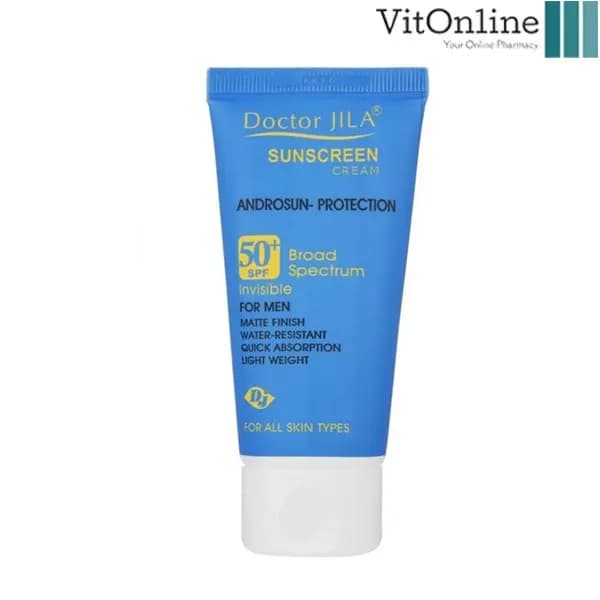 کرم ضد آفتاب بدون رنگ آقایان دکتر ژیلا SPF 50 وزن 50 گرم