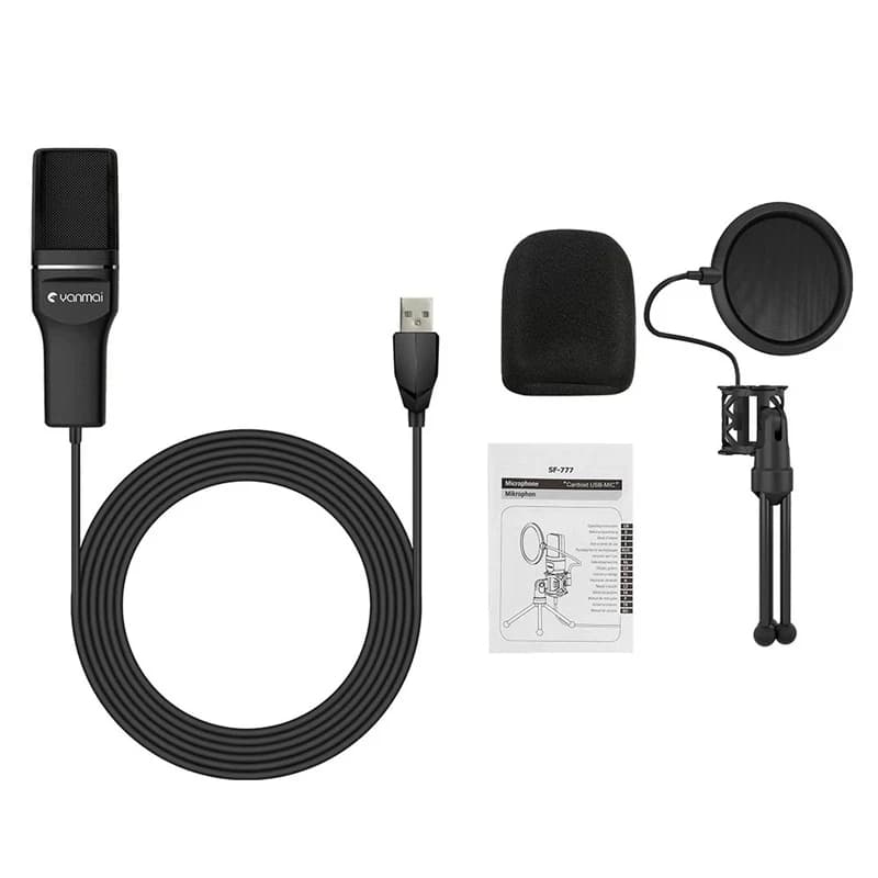 میکروفون کندانسور و سه پایه لرزشگیر Yanmai SF-777 + پاپ فیلتر — تصویر ۱۲