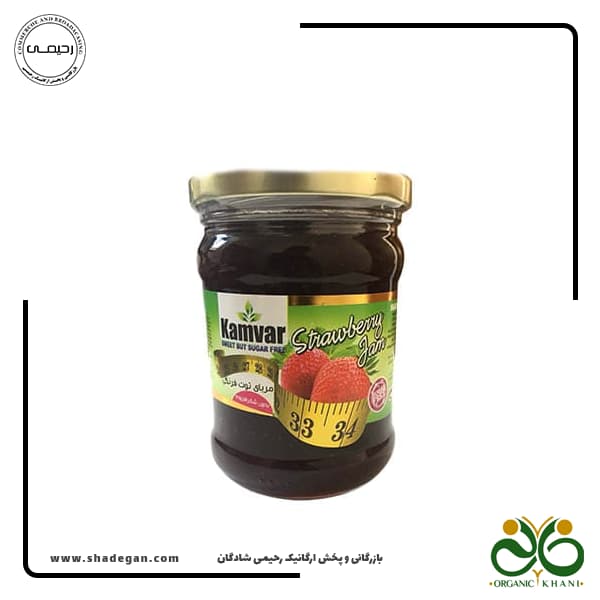 مربای توت فرنگی بدون شکر و رژیمی کامور — تصویر ۶