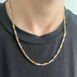 گردنبند مردانه کبریتی استیل رنگ ثابت — تصویر ۳