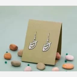 گوشواره نقره طرح اسم اسما — تصویر ۳