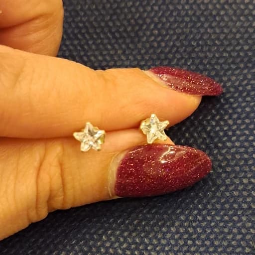 گوشواره نقره 925، طرح ستاره سایز 2