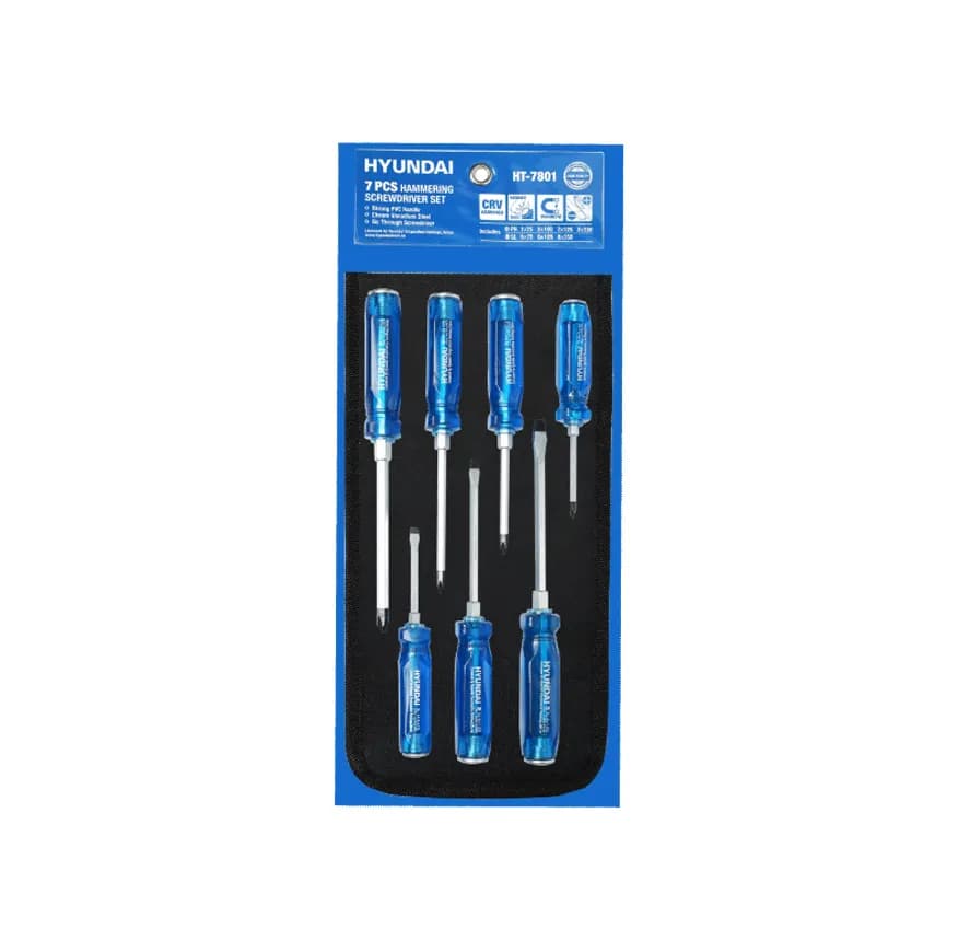 ست پیچ گوشتی ضربه خور هیوندای 7 عددی مدل HT-7801 — تصویر ۶