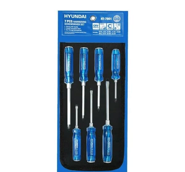 ست پیچ گوشتی ضربه خور هیوندای 7 عددی مدل HT-7801