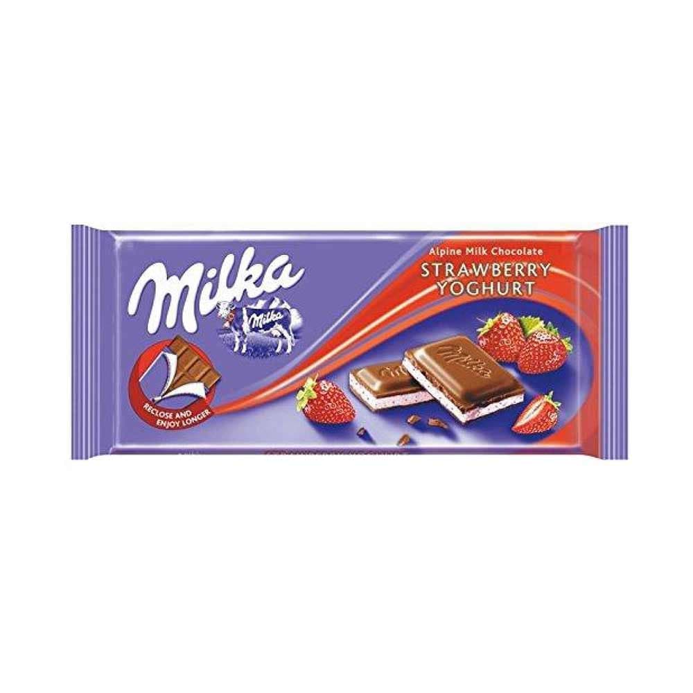 شکلات شیری میلکا توت فرنگی 100 گرمی (Milka)