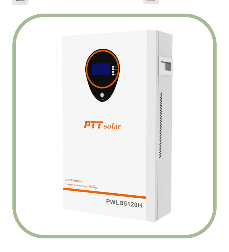 باتری لیتیوم 5 کیلووات ساعت 51.2 ولت 100 آمپر برند PTT SOLAR مدل PWLB5120H