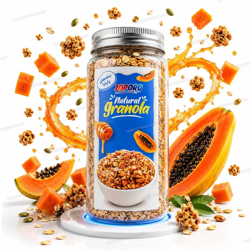 گرانولا رژیمی و بدون شکر با طعم پاپایا 300 گرمی جوپرو با بهترین قیمت + خرید آنلاین — تصویر ۴
