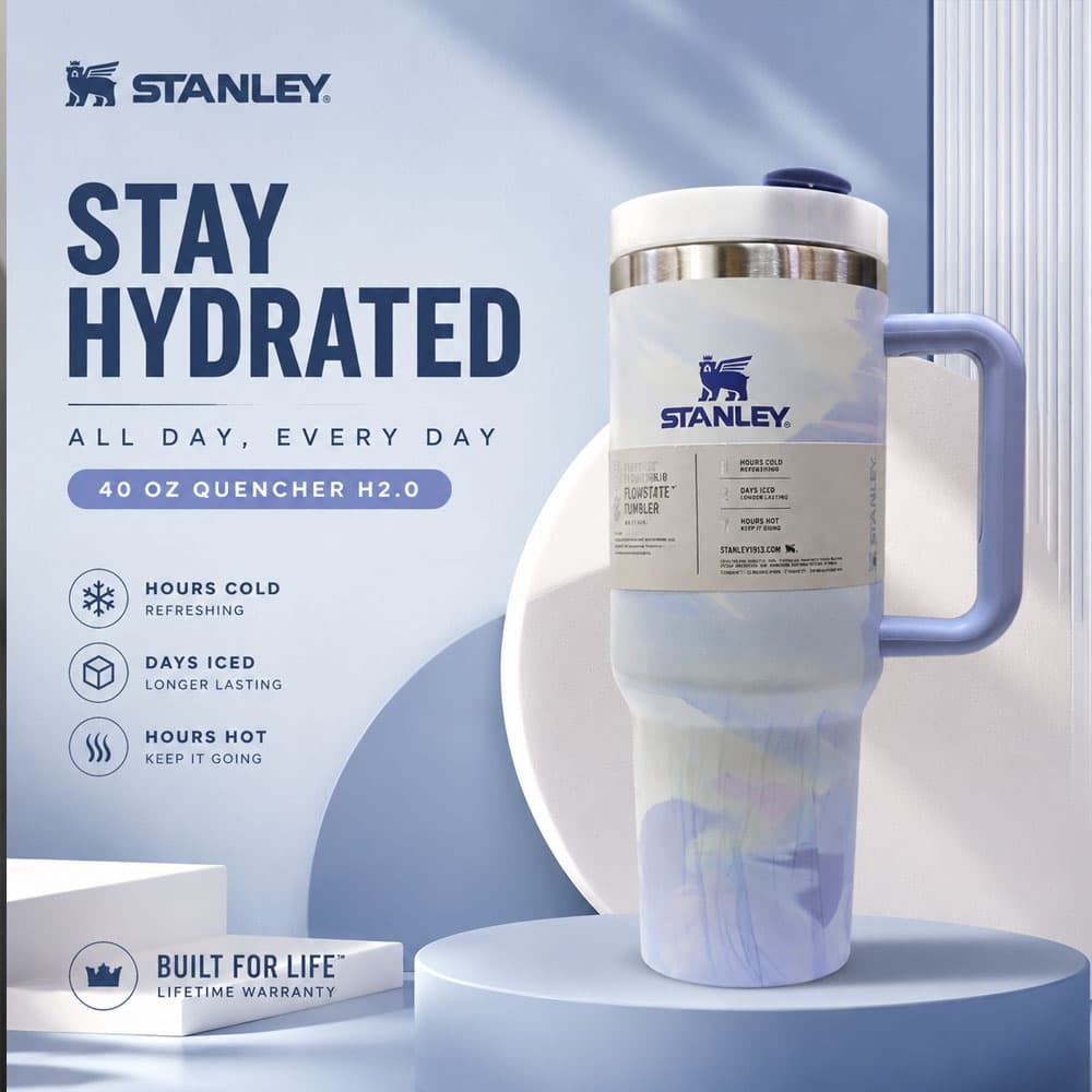 ماگ استنلی رنگین کمانی مدل QUENCHER H20 TUMBLER — تصویر ۸