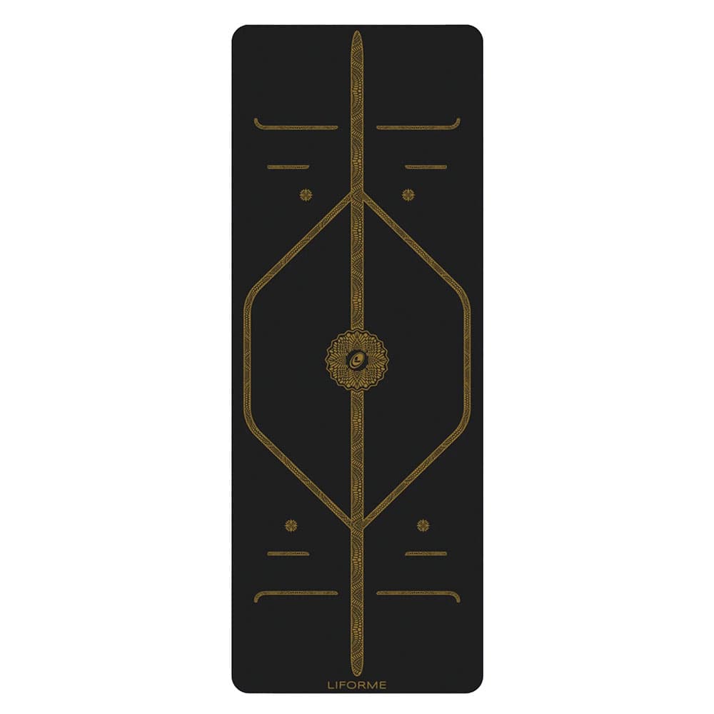 مت تمرین یوگا PU لایفرمی مدل Liforme Black & Gold — تصویر ۸