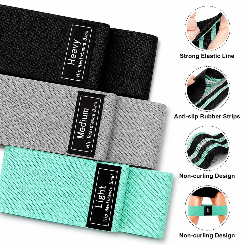 کش لوپ پارچه ای مدل Sport Plus Hip Band پک سه عددی — تصویر ۳