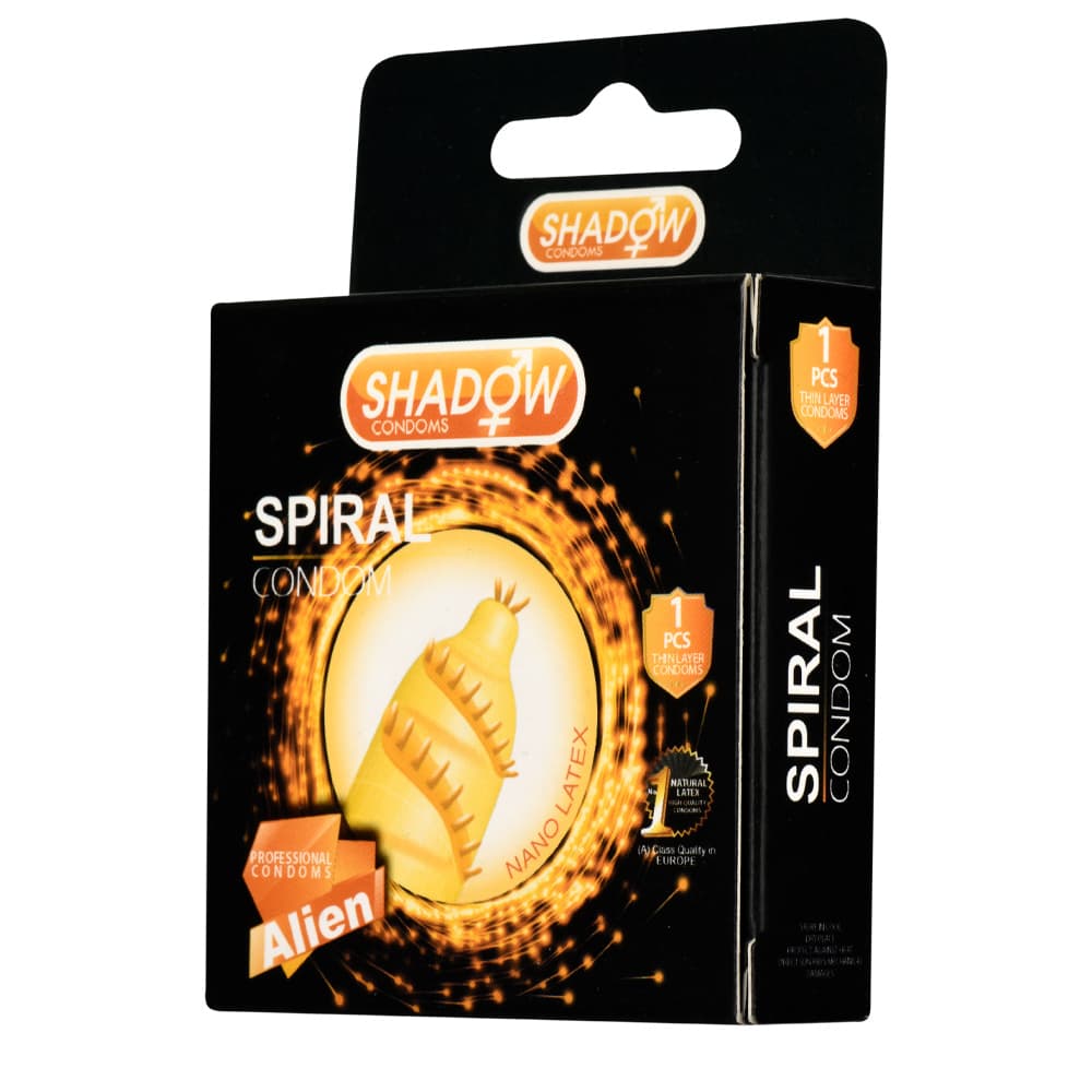 کاندوم فضایی چرخشی شادو Spiral SHADOW – بسته 1 عددی تجربه فضایی با چرخش منحصر به فرد برای افزایش هیجان و لذت