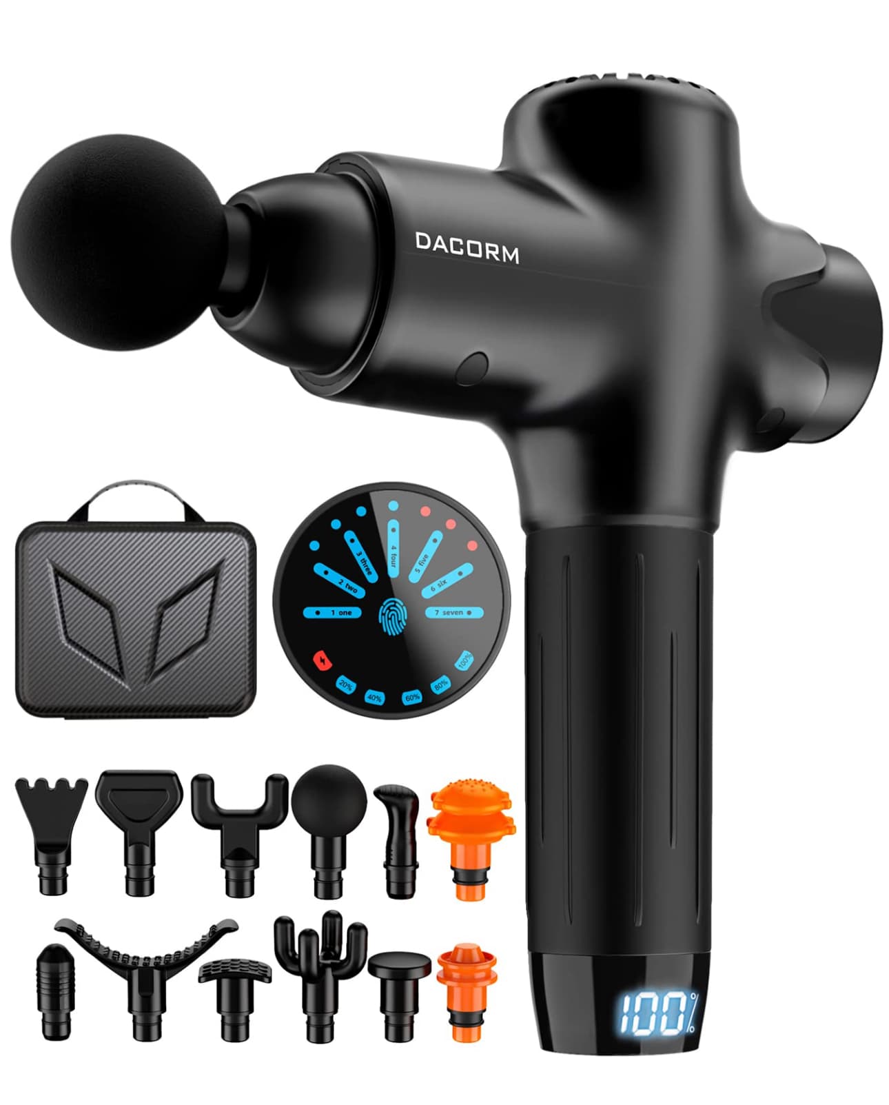 ماساژور تفنگی حرفه‌ای (Massage Gun) با ۱۲ سری قابل تعویض