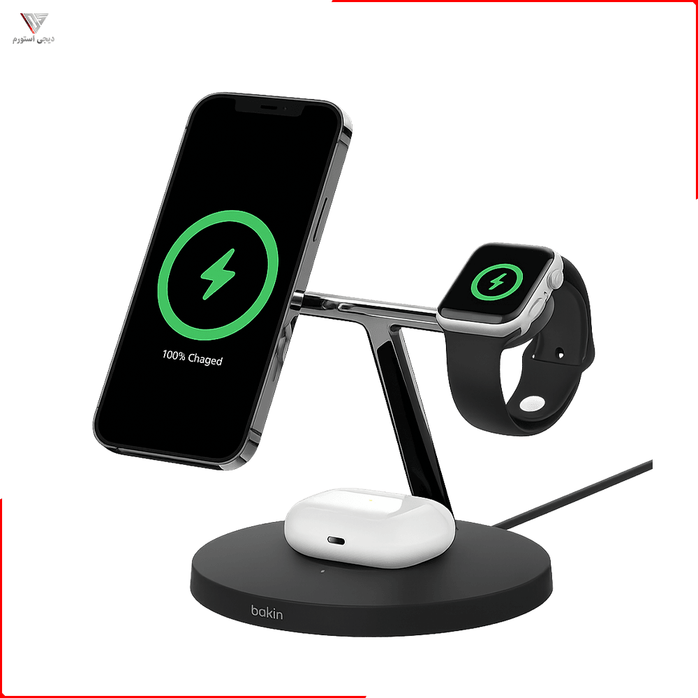 شارژ بیسیم 3 در 1 بلکین BoostCharge Pro MagSafe مدل WIZ017 — تصویر ۷