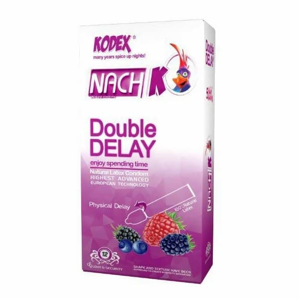 کاندوم دبل تاخیری ناچ کدکس| مدل Double Delay با تاخیر فیزیکی بسته 12 عددی