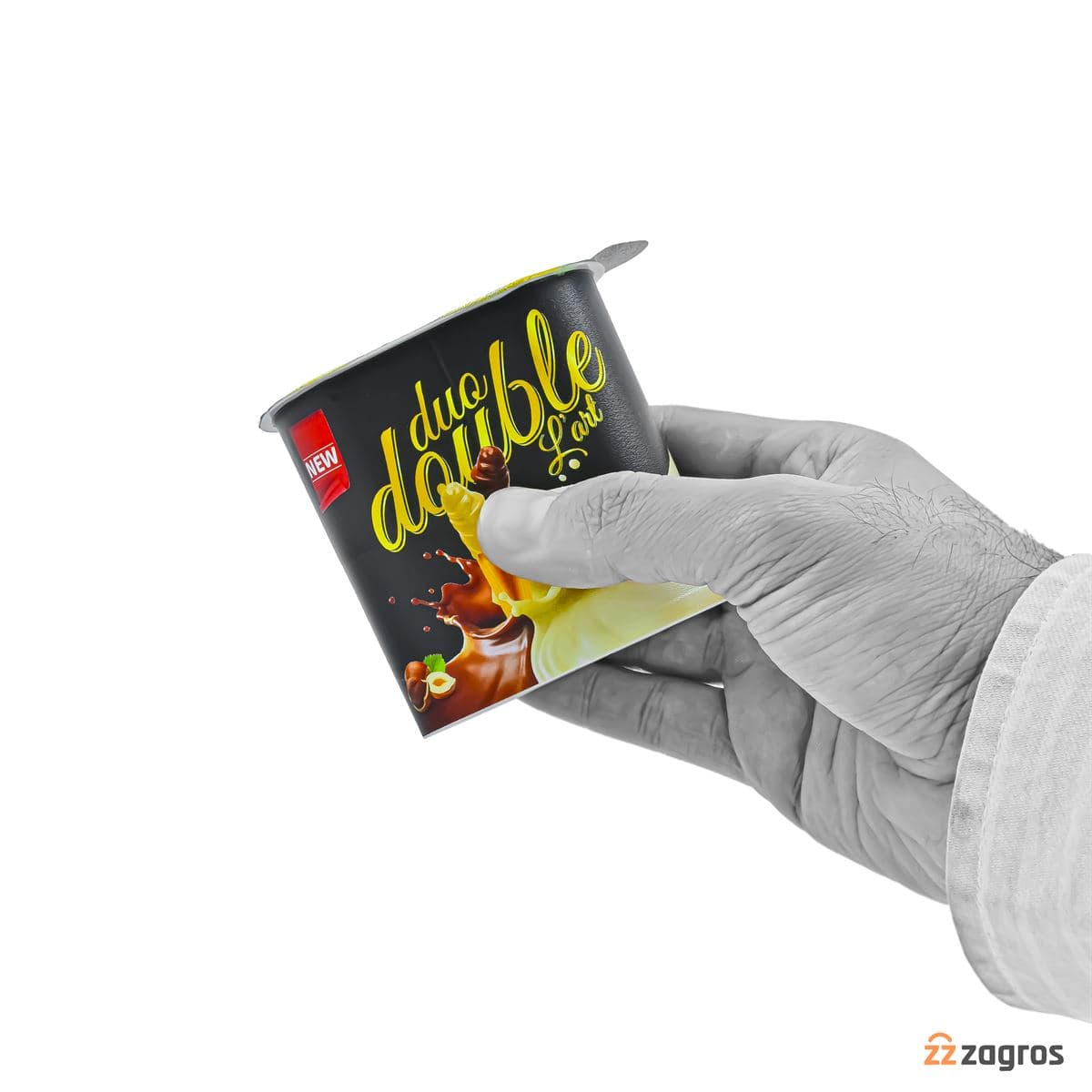 بیسکویت چوب شکلاتی Duo Double با پوشش شکلات شیری و فندقی 50 گرم — تصویر ۴